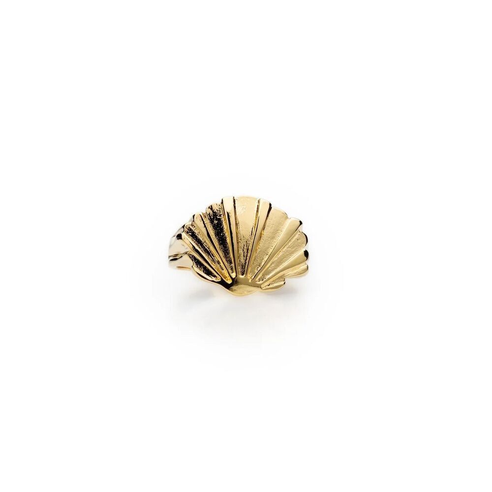 Size 7 - Gold Shell Ring - Women Jewelry